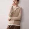 Women's Color Block Cashmere Sweater - 2025 Autumn/Winter Collection - Half-Open Round Neck Pullover
