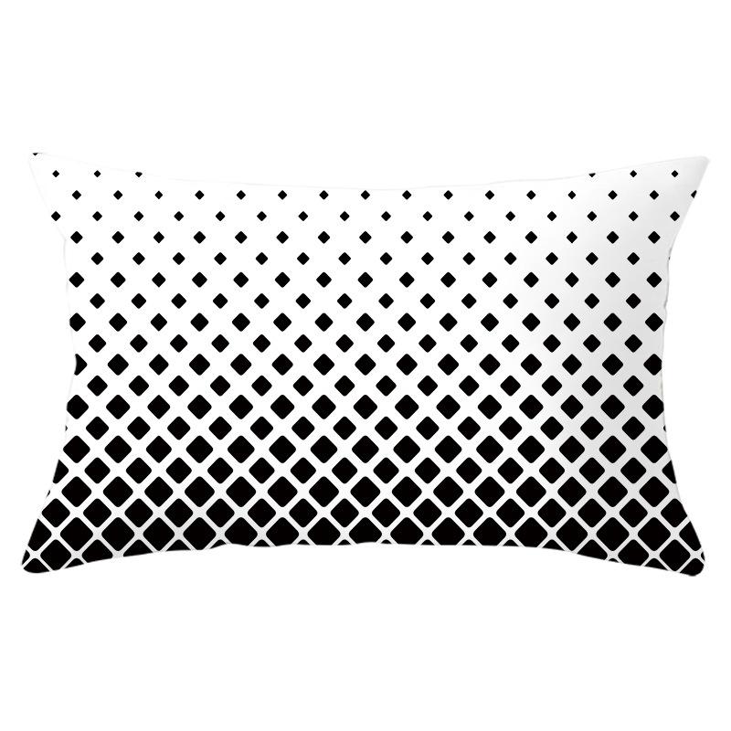 Home Geometric Peach Skin Waist Pillow Case Nordic Style Sofa Printed Pillow Case Office Lumbar Pillow