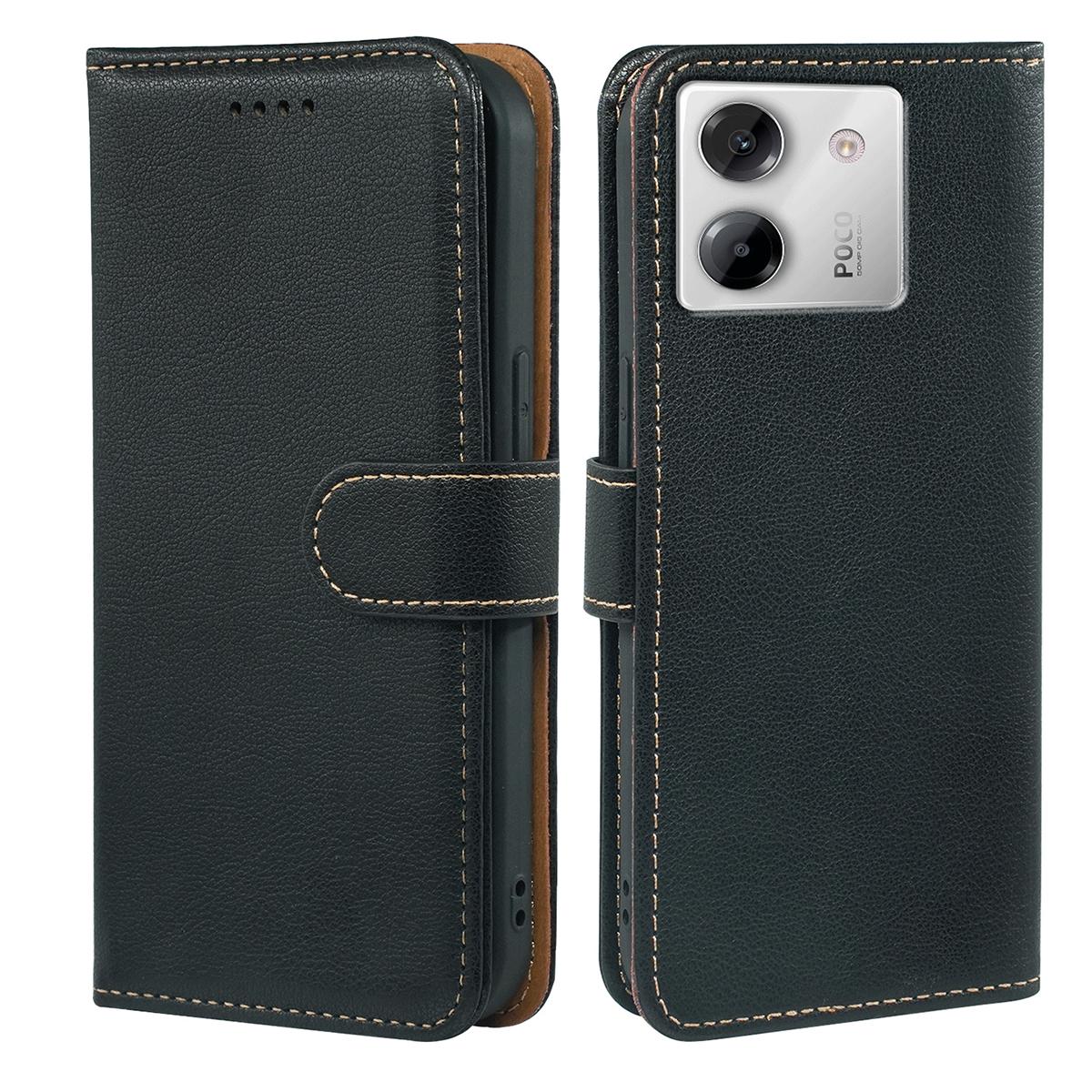 

For Xiaomi Poco M7 Pro 5G Case RFID Blocking Wallet Litchi Texture Leather Phone Cover Magnetic Clasp Black