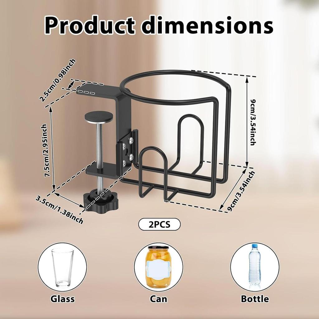 Table Cup Holder Anti-spill Drink Storage Shelf Horizontal Vertical Mount Clip On Cup Holder for Bedside Home Counter Kitchen