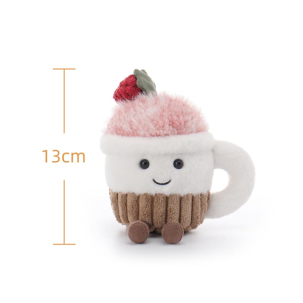 Apricot Lamb Strawberry Ice Cream Plush Toy for Soft and Fluffy Strawberry Ice Cream for Girls and 13cm Kids, Cute, Boys,