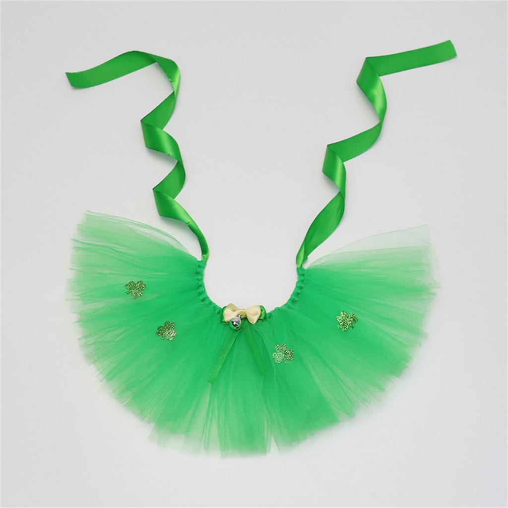 St. Patrick's Day Dog Ballet Skirt Lace Bow Headband Set