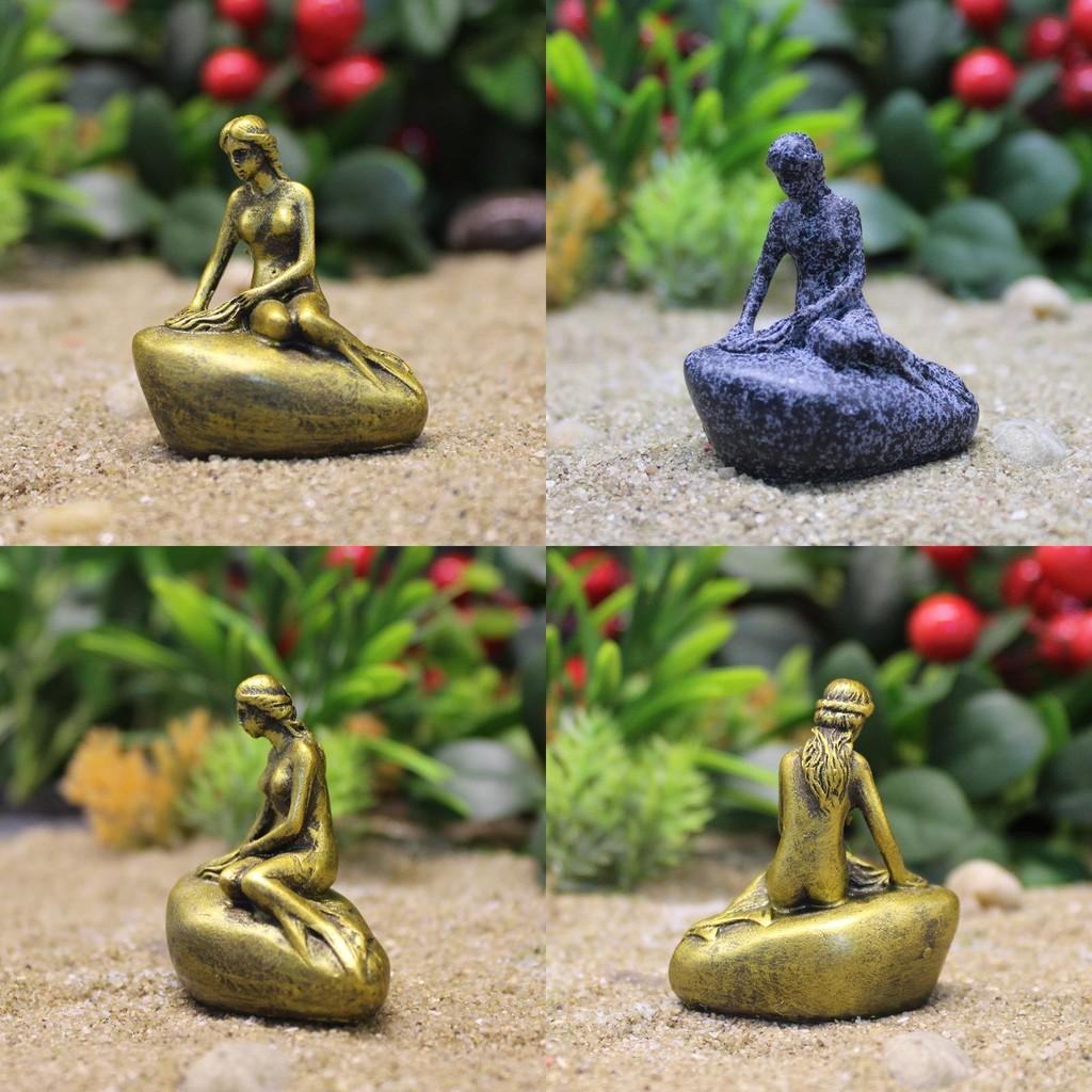 Mermaid Resin Sculpture With Copper Finish For Home Decor And Giftgiving