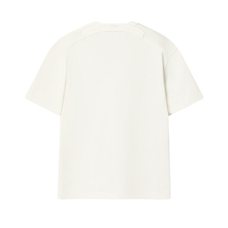 FILA White Minimalist Casual Fashion T-Shirt Men tops Cloud-White F61M623105FWT
