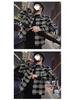 2025 Men's Autumn Plaid Jacket: Black & White Colorblock Outerwear for Young Men