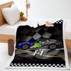 Blanket 2D Digital Printing Lamb Fleece Crystal Fleece Construction Car Racing Game Blanket Blanket