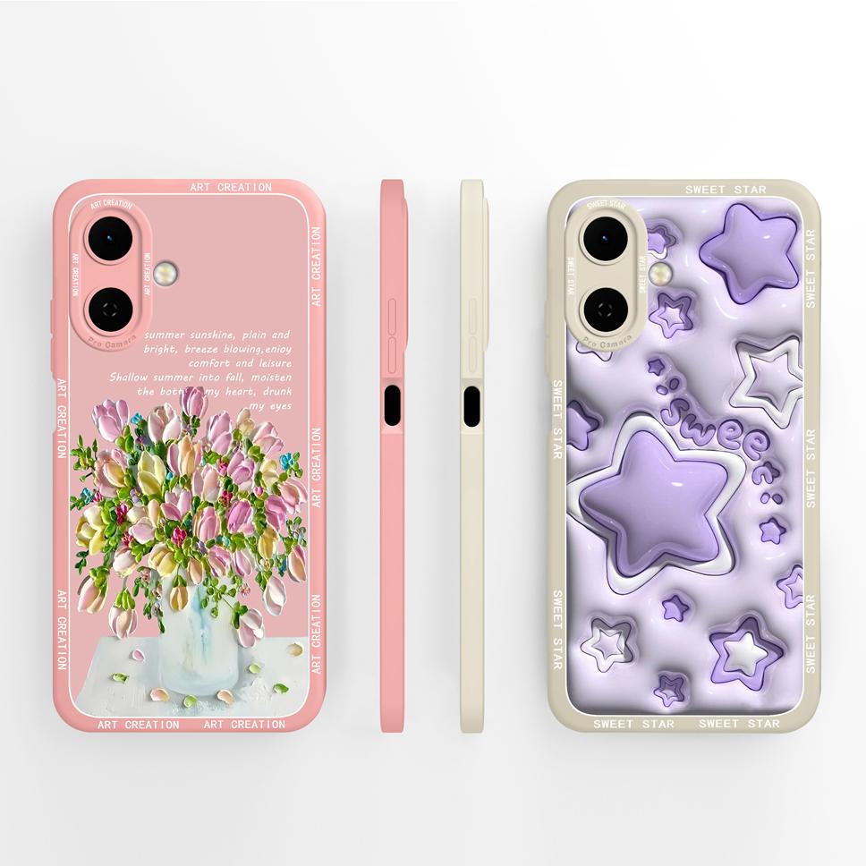 For Tecno Spark Go 2 Phone Case Fashion Flowers Patterns Soft Liquid Silicone Cover For Tecno Spark Go2 Full Coverage Shell Capa