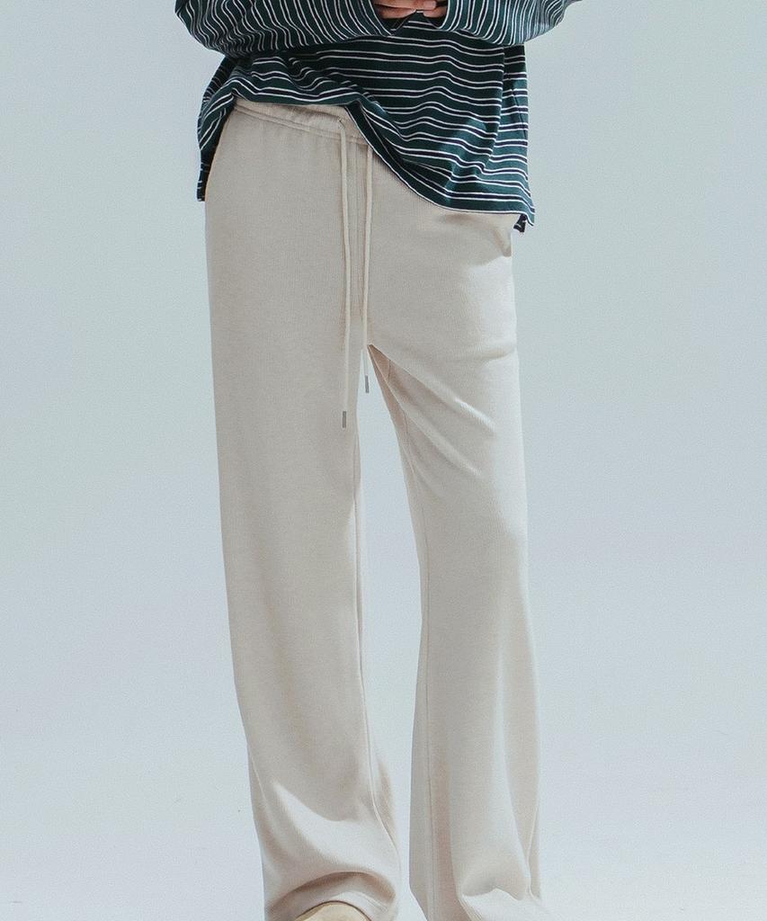 ANNEHEARTS Soft Knit Wide Easy Pants_Oatmeal