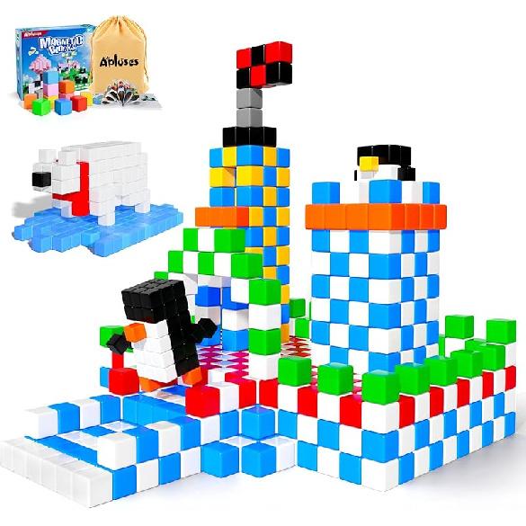 32pcs Magnetic Blocks Building Cubes for Toddlers, Classroom Must Haves Creative Learning Kids Gifts, Preschool Montessori Sensory Autism Magnet Toys
