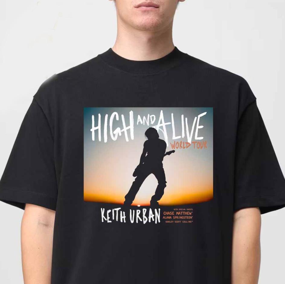 Keith Urban High And Alive Tour 2025 Tshirt size S5XL Unisex T-Shirt S