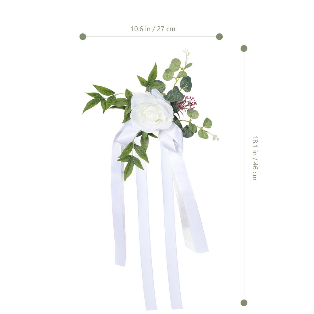 Artificial Chair Back Flower Decor Simulation Floral Ornament For Wedding Party Chair Decor Festive Scene Layout Fake