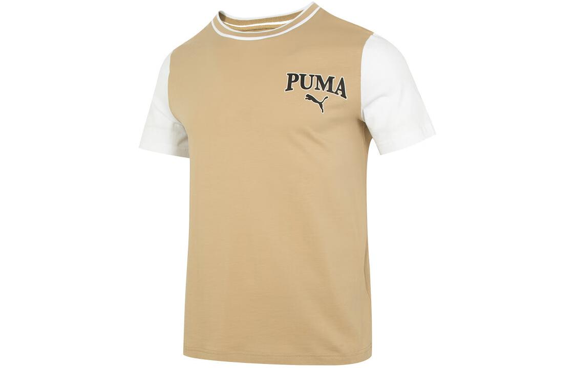 PUMA T Shirts Men s Khaki Crew Neck Moderate Straight Fit 682184-83 L