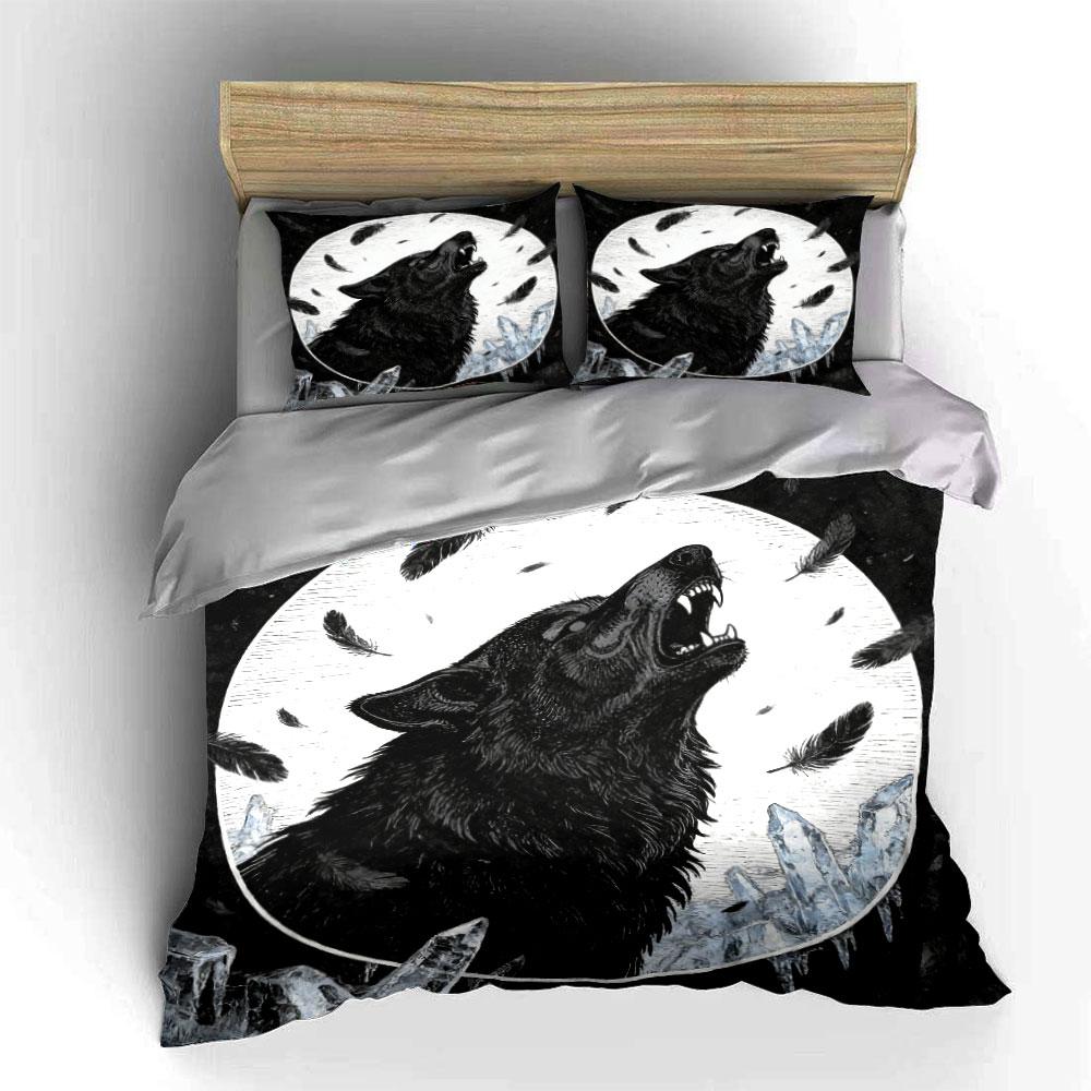 Wolf Art Decor Set - Home Soft Comfortable Duvet Cover Bedding Set Included 1*Duvet Cover & 2*Pillowcases, Gift