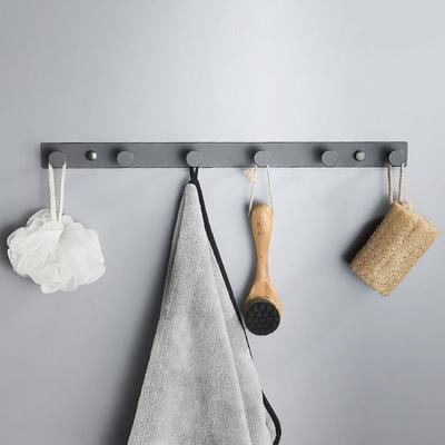 Gray Aluminum Wall Mounted Bathroom Clothes Coat Hook Bedroom Storage Hook Clothes Hanger Hooks Black Bathroom Towel Hook