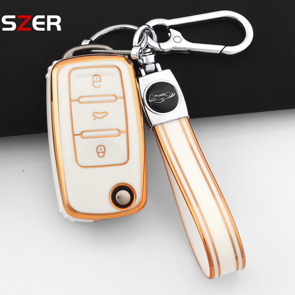 For Vw Volkswagen Polo Tiguan Passat B5 B6 B7 Golf 4 5 6 Mk6 Jetta Lavida Skoda Octavia Seat Leon Altea Tpu Car Key Case Cover
