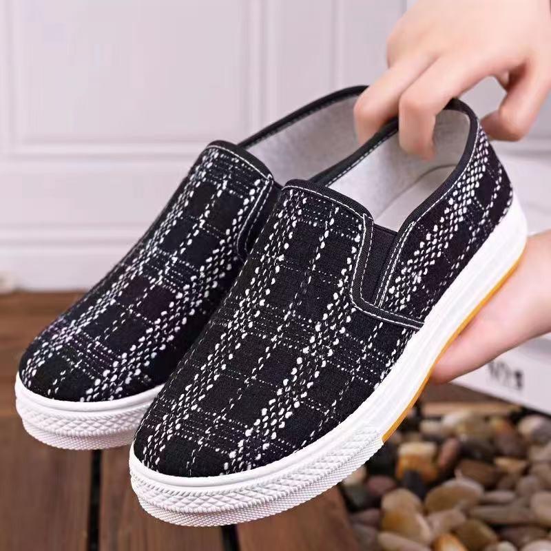 Canvas shoes female students spring new semi-drag lazy one pedal versatile breathable large size white shoes board shoes