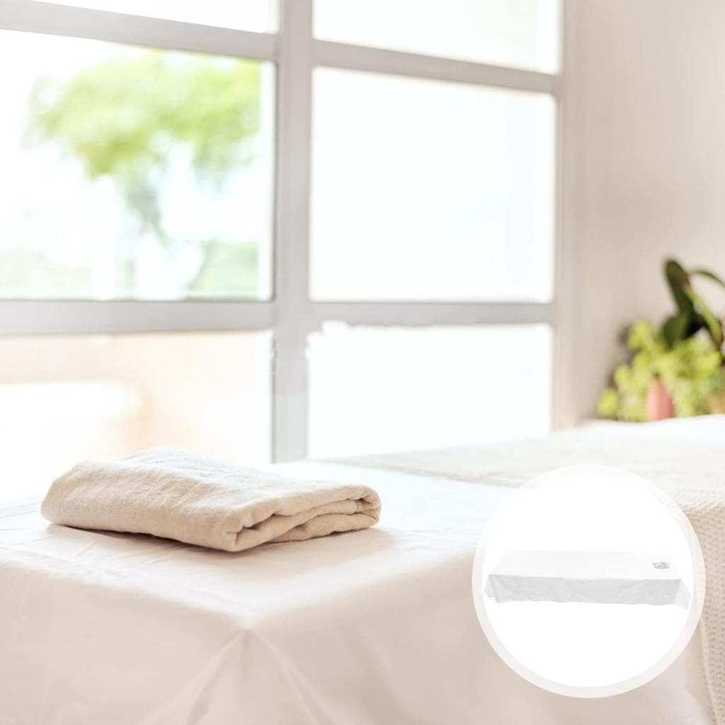 White Bedspread Massage Table Cover Sheet SPA with Face Breath Hole for SPA Tattoo Massage Table Hotels White 220x117cm. White Fitted Sheet
