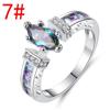 Colorful Marquise Zircon Ring: Women's Simple Fashion Versatile Jewelry