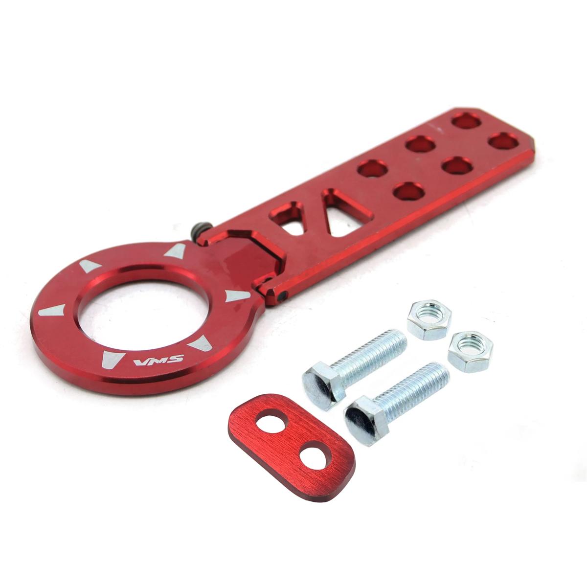Universal black JDM style aluminum racing front tow hook for all cars красный
