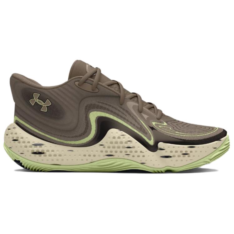 Under Armour Spawn 6 Lightweight Comfortable Slip-Resistant Durable Low-Top Basketball Shoes Unisex Sneaker Brown Gray 3028338-200