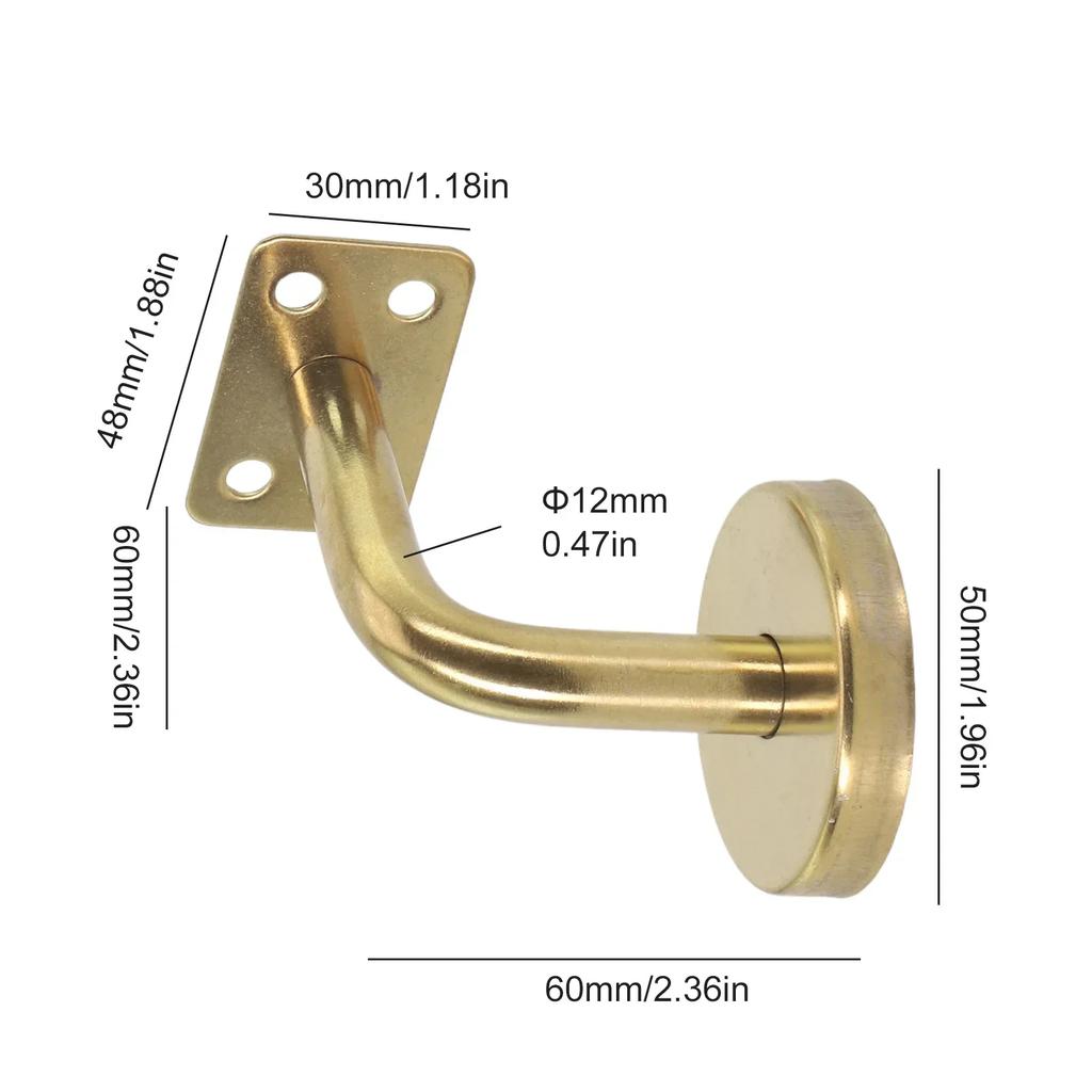 1pcs 60x60 Mm Handrail Bannister Support Stainless Steel Stair Rail Bracket Balustrade Wall Mounted Furniture Hardware
