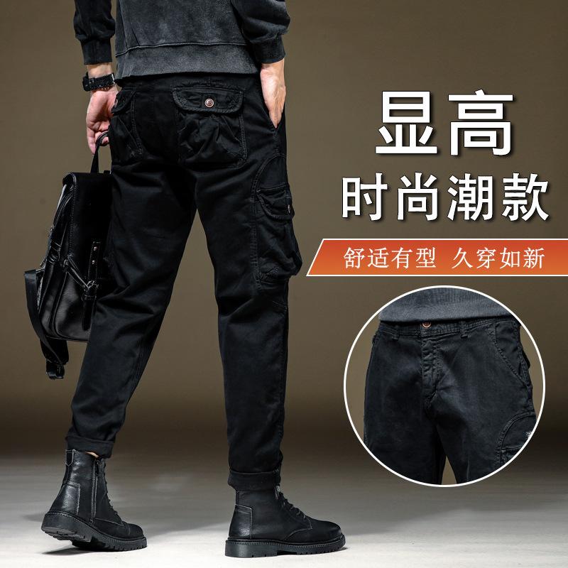 High-end Overalls Men's Autumn and Winter Trendy Brand Loose Straight Casual Long Pants with Martin Boots Mountain Outdoor