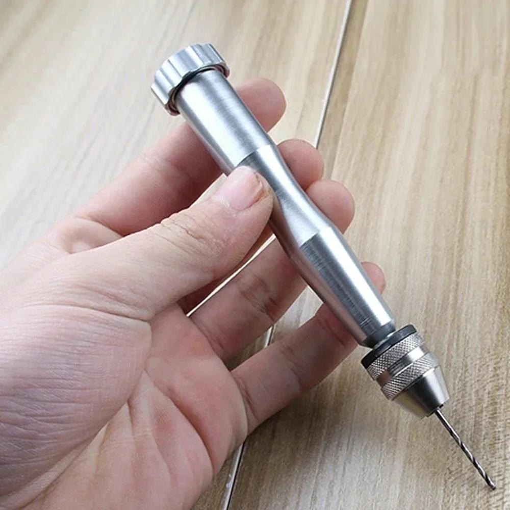 Power Tools Mini Hand Drill Set Supplies Twisted Workshop Pin Portable Repair Silver Vise Watch Aluminum Chuck