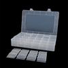 24 Compartments Clear Stackable Plastic Storage Boxes with Adjustable Dividers for Beads Crafts Jewelry Fishing Tackle