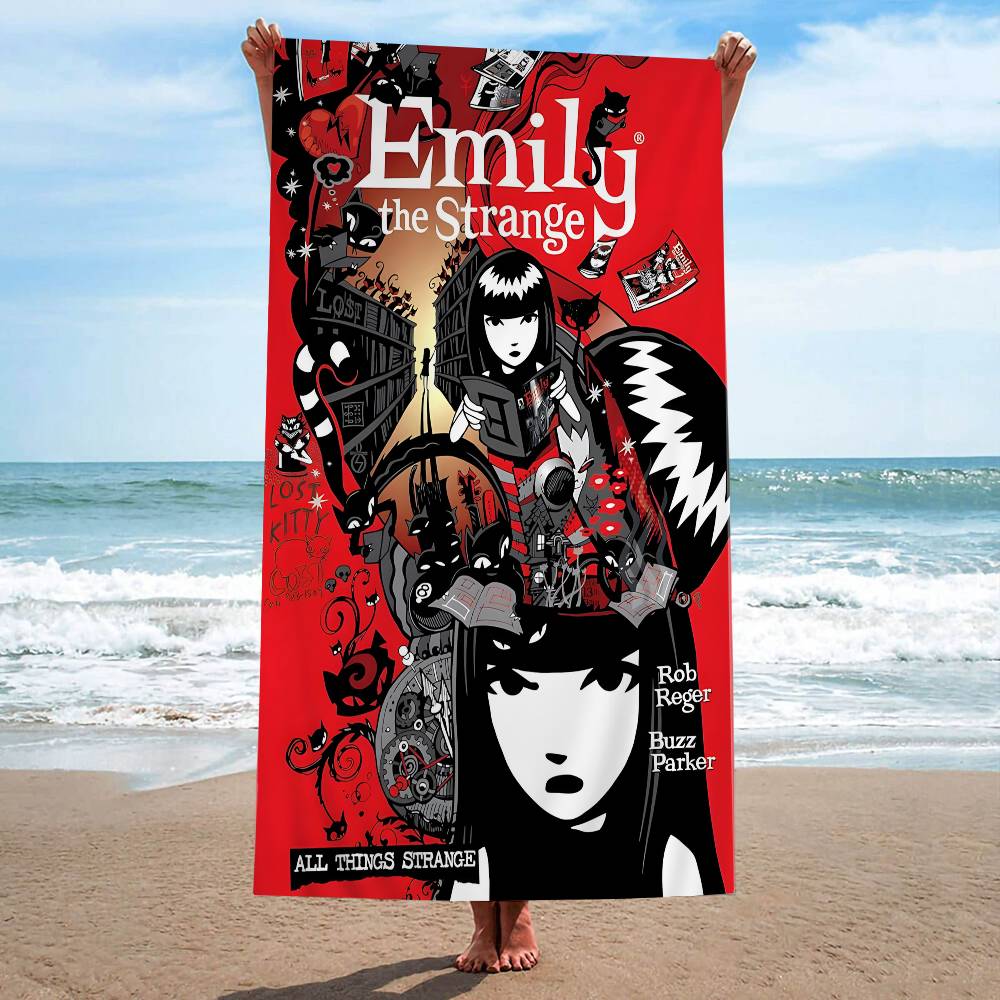 Anime Poster E-Emily HD Anime Microfiber Beach Towel Absorbent Quick dry Soft Yoga Swimming Resort Mountain Climbing Towel