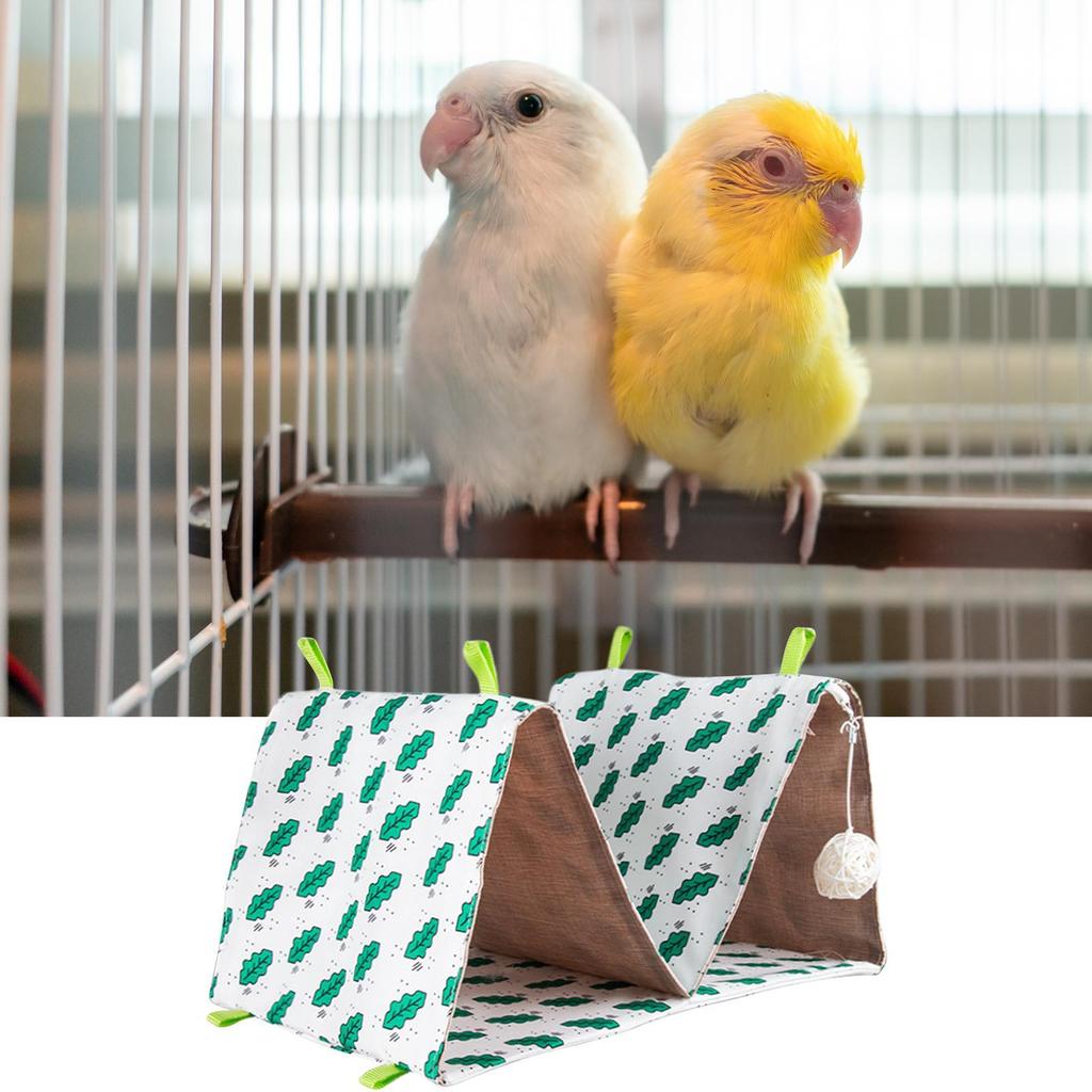 Wellensittich Bett Doppelte Höhle Papageiennest Dreieck Atmungsaktiv Wellensittich Ruhebett Zum Brüten Schlafen Bereicherung Spiel Fenster Außen