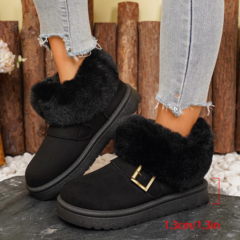 Fleece Warm Snow Boots Women's 2025 Autumn and Winter New Thickened Warm Bread Shoes Short Boots Casual Boots Women