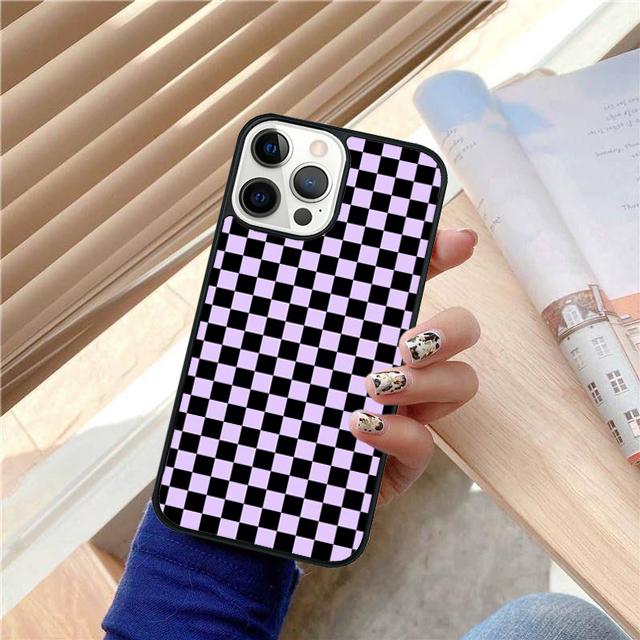 Checkerboard Plaid Checked Checkered Phone Case Cover For iPhone 17 Air 15 16 14 13 12 Pro Max 11 Pro Max Plus