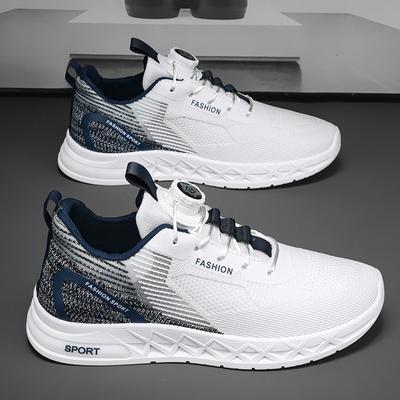 Selling Men's New Summer Flying Woven Breathable Mesh Trend Casual Sports Men's Shoes Lightweight Running Shoes Four Seasons