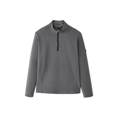 PF Zip LS Solid Color Stand Collar Pullover Long Sleeve Sweatshirt Men Sweatshirt KG8957