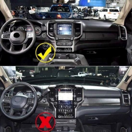 Center Console Navigation Panel Trim Decor Cover for Dodge Ram 1500 2018+ Carbon