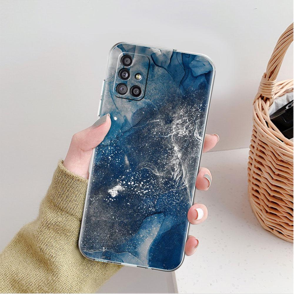 Marble Pattern Clear Case For Samsung Galaxy A52 A12 A51 A32 A21s A71 A32 A22 A50 A70 A31 A72 5G Phone Cover