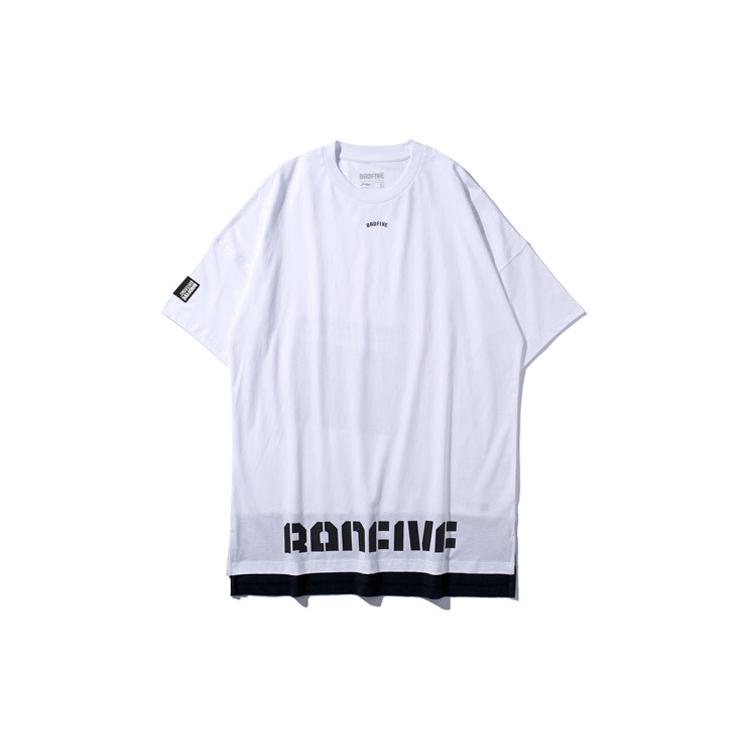 Li Ning T Shirts Unisex White Crew Neck Moderate Straight Fit AHSP087-3 XXL