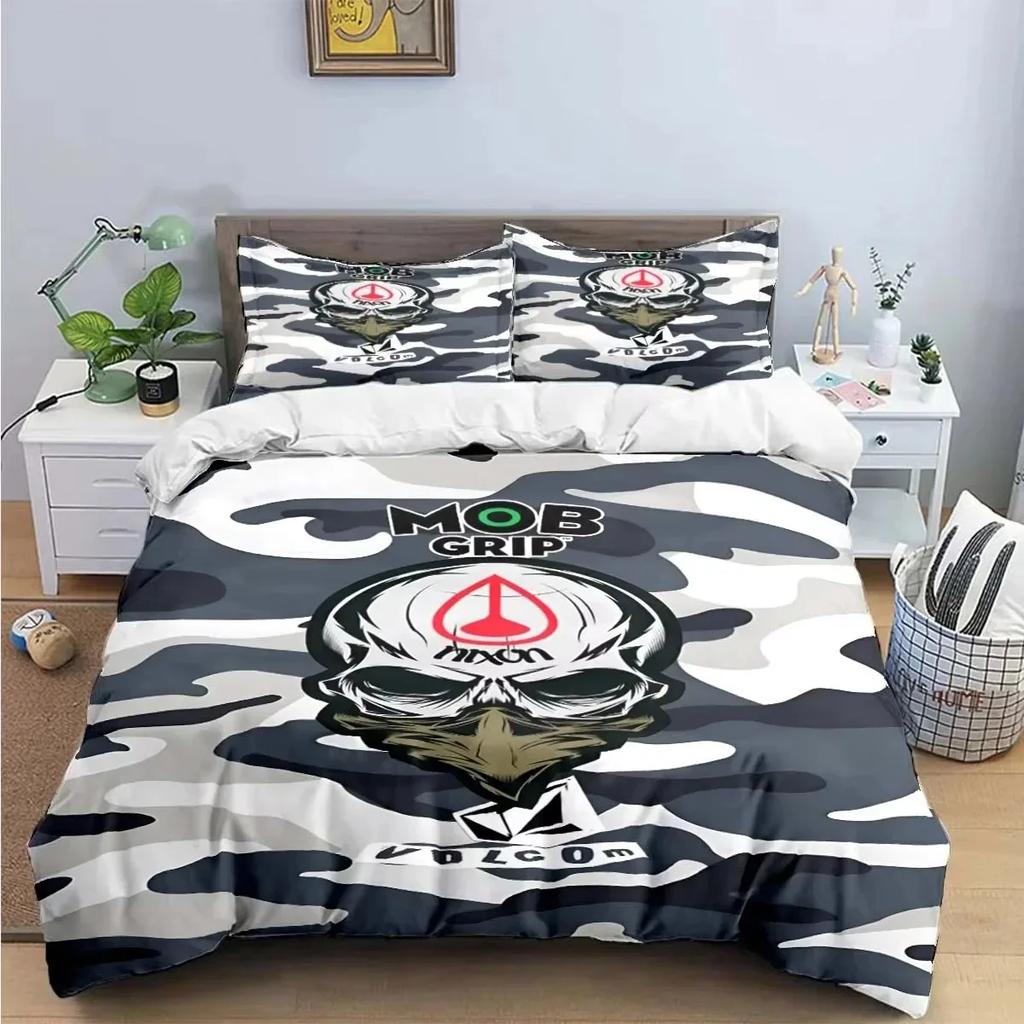 New V-VOLCOM 3D NEW Duvet Cover Pillowcase Bedding Set Adult Boy Girl Bedroom Decoration Children Single Double Large