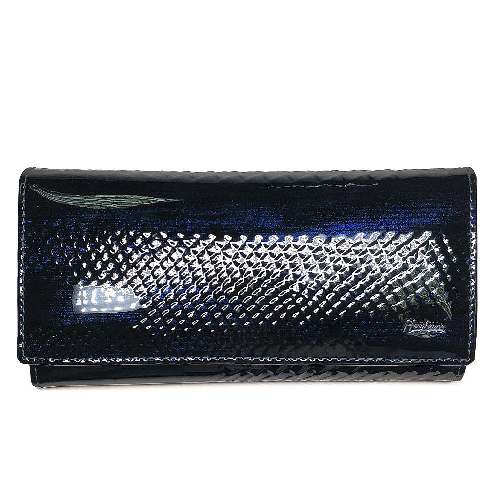 Women's Crocodile Pattern Genuine Leather Wallet: Patent Design, Multi-Card Slots, Large Capacity Coin Purse with Snap Button.