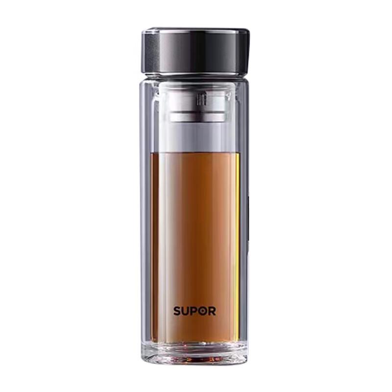 Supor 380ML Double-Wall Borosilicate Glass Tea Infuser Mug