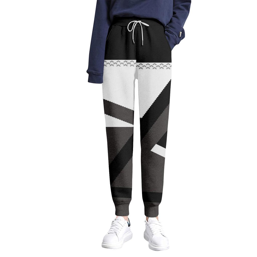 Women's Casual Fashion Home Christmas Print Plush Sweatpants