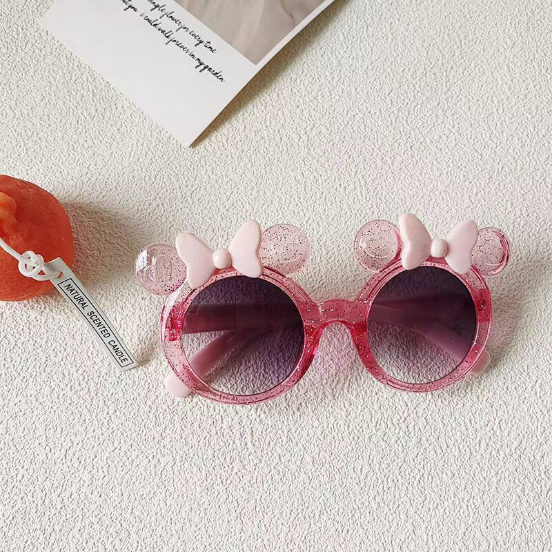 

2026 Resistant Glasses, Cute Bow Shaped Girl Colorful Children s Baby Sunglasses, Starry Dots розовый