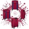 Soft Polyester Cabin Suitcase In Red and Blue - Peterson