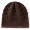 Autumn and Winter New% Cashmere Blend Thickened Twisted Flower Warm Knitted Yarn Hat