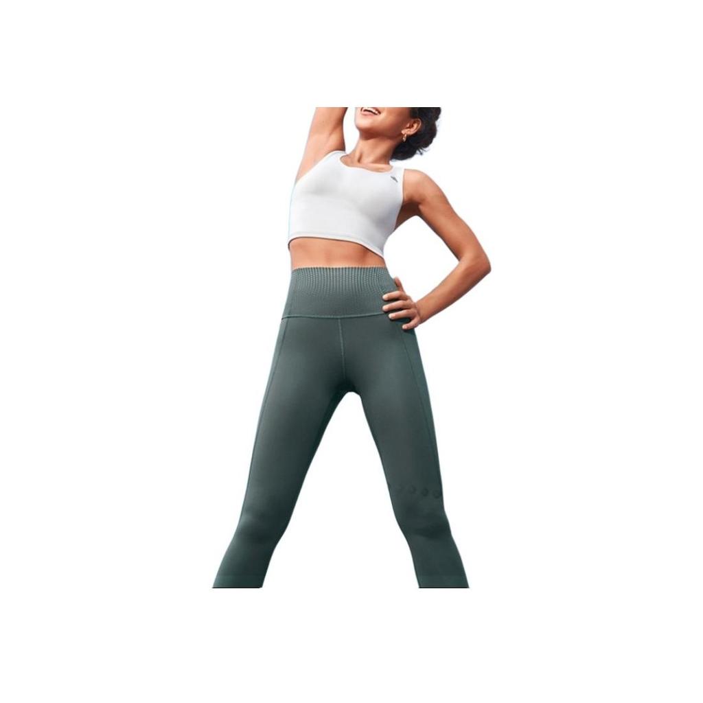 Adidas Optime Power 7/8 Legginsy do jogi i fitnessu z wysokim stanem Damskie spodenki Szaro-sosnowo-zielone IZ0270