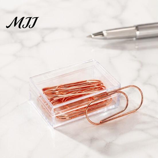 Rose Gold Desk Accessories 10PCS Metal Paper Clips, Decorative Cartoon Shape Durable Fasteners Bookmarks, Creative Documents Organizers for Office And
