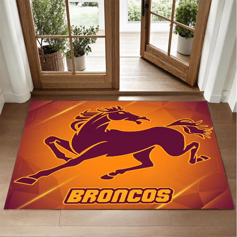 Brisbane Broncos Tasarımlı Kristal Kadife Halı Yatak Odası Girişi İçin Yumuşak Dekoratif Mat