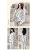 Autumn V-Neck Women's Pajamas Set: Cute Long-Sleeve, Plus-Size Homewear for Spring/Autumn.