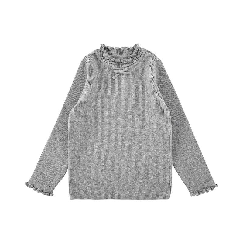 Yoyou Girls  2025 Winter Ruffle Edge Thermal Sweater 140 cm
