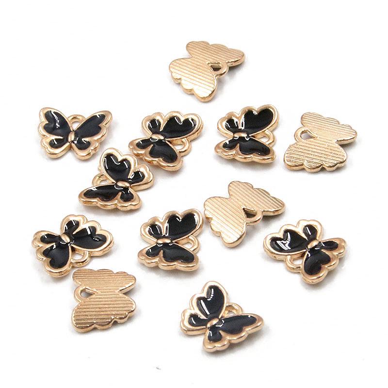 10 Colors 10*13mm KC Gold Enamel Butterfly Charms for Necklaces & Bracelets